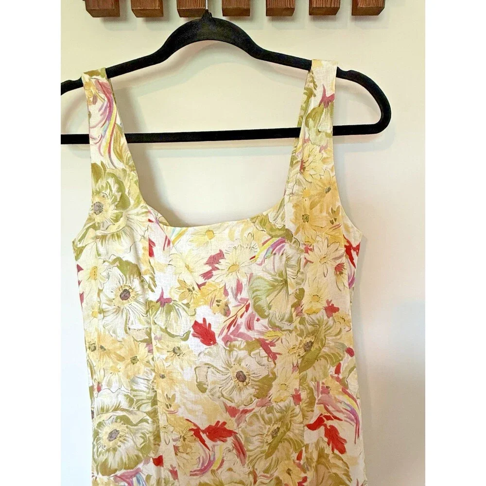 ZARA NWT ZW Collection Linen Print Dress Multicolor Womens $129 MRSP Size XL - Picture 5 of 9